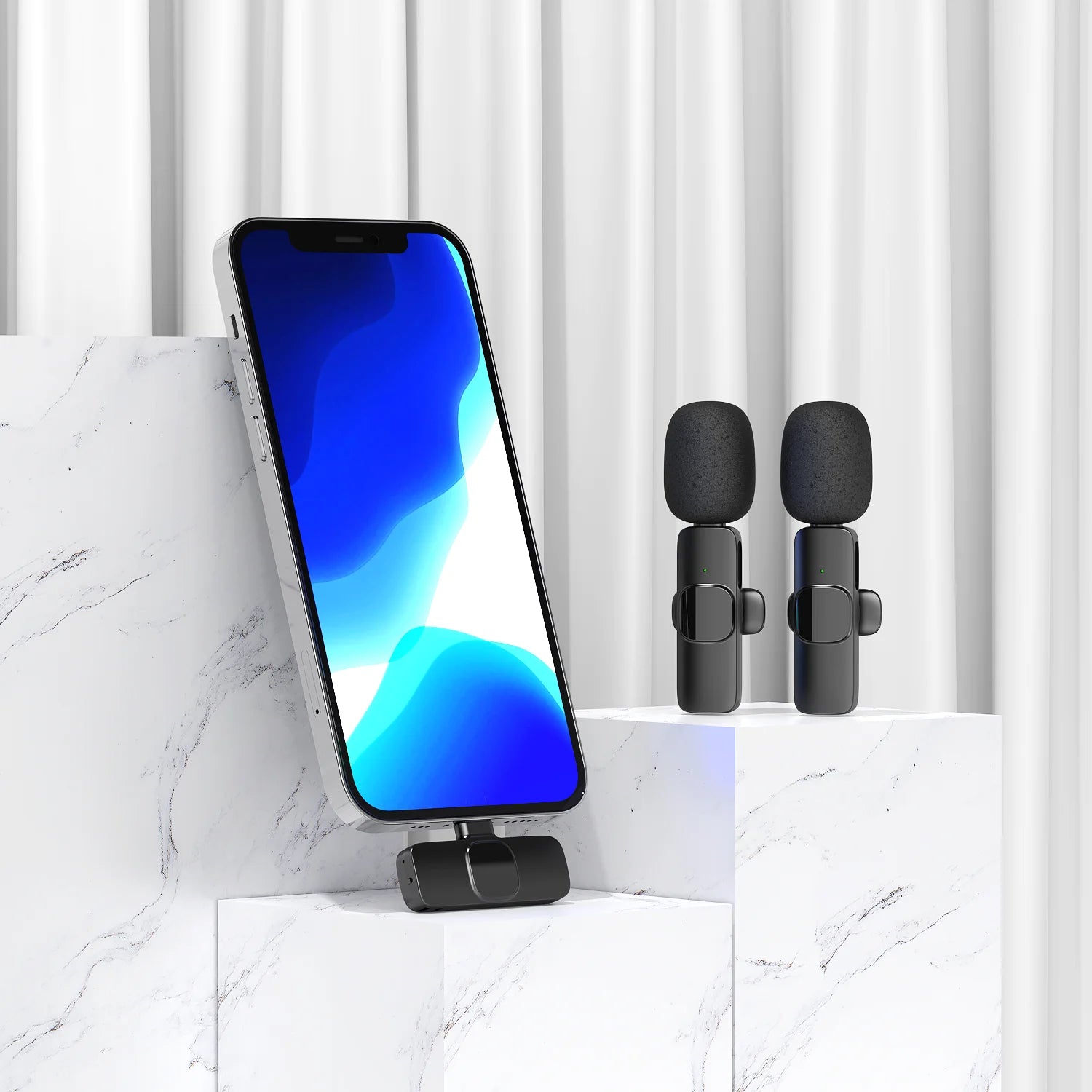 K8 Professioanl Lapel Wireless Microphone Type-C Studio Gaming Lavalier Mic for Live Broadcast Mobile Phone PC Computer