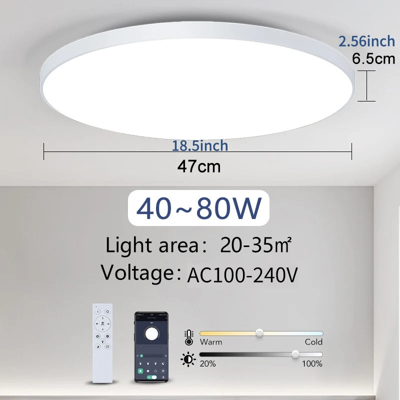 Smart Ceiling Lamp Led Lamp for Bedroom Large Ceiling Lamps Led Lights with Remote Control Dimmable Led Lights for Room