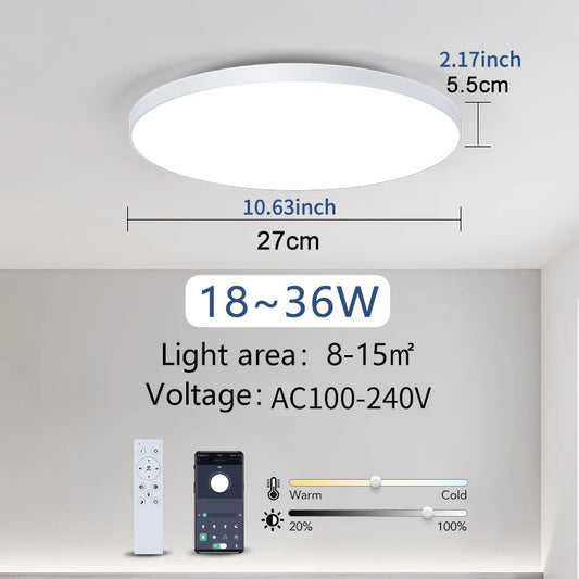 Smart Ceiling Lamp Led Lamp for Bedroom Large Ceiling Lamps Led Lights with Remote Control Dimmable Led Lights for Room