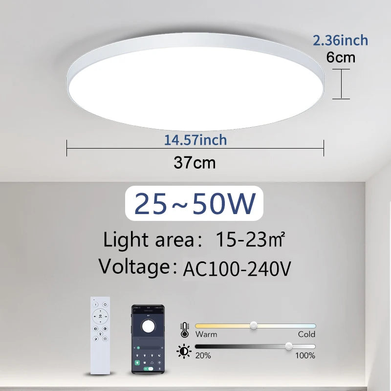 Smart Ceiling Lamp Led Lamp for Bedroom Large Ceiling Lamps Led Lights with Remote Control Dimmable Led Lights for Room