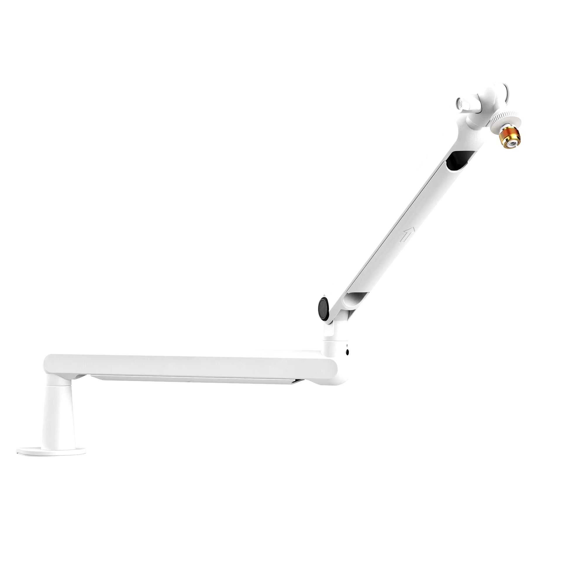 Microphone Boom Arm, Adjustable Low Profile Mic Arm with Desk Mount Clamp,Cable Storage for Streaming Gaming-White BM88W