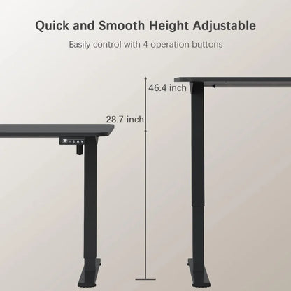 Electric Height Adjustable Desk, 55 X 24 Inches Sit Stand up Desks Office Computer Desks Memory Preset W/T-Shaped Metal Bracket
