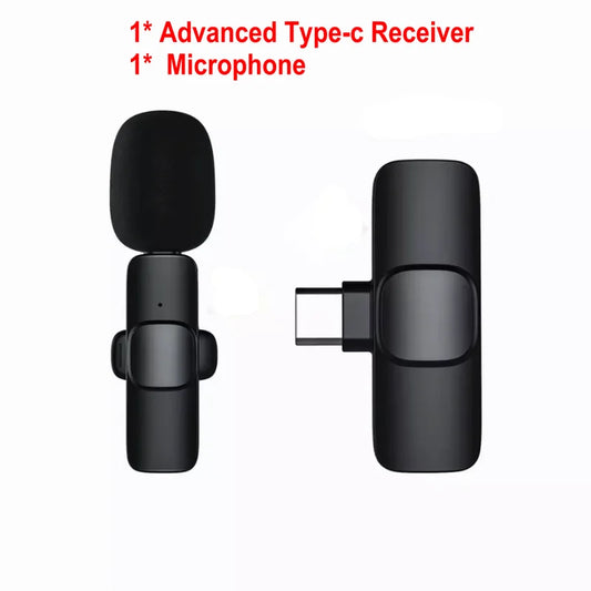 K8 Professioanl Lapel Wireless Microphone Type-C Studio Gaming Lavalier Mic for Live Broadcast Mobile Phone PC Computer