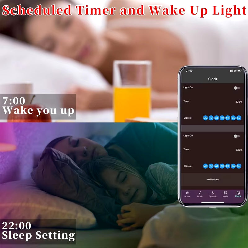 100Ft(2 Rolls of 50Ft)Led Lights，Rgb Color Changing Music Sync LED Lights Strip,Phone App Control LED Rope Lights for Bedroom