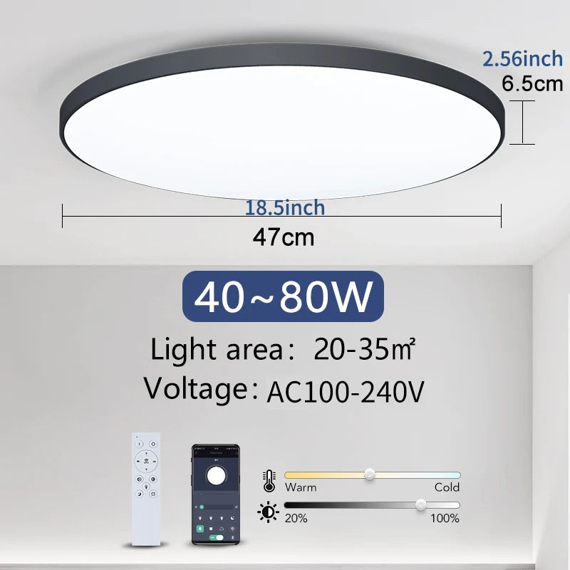 Smart Ceiling Lamp Led Lamp for Bedroom Large Ceiling Lamps Led Lights with Remote Control Dimmable Led Lights for Room