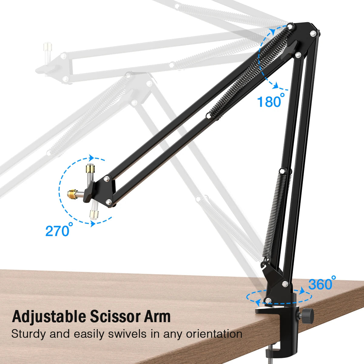 Microphone Arm Boom,Adjustable Suspension Boom with Heavy Duty Clamp,Scissor Mic Stand for Recording,Gaming,K688 K658-CS1