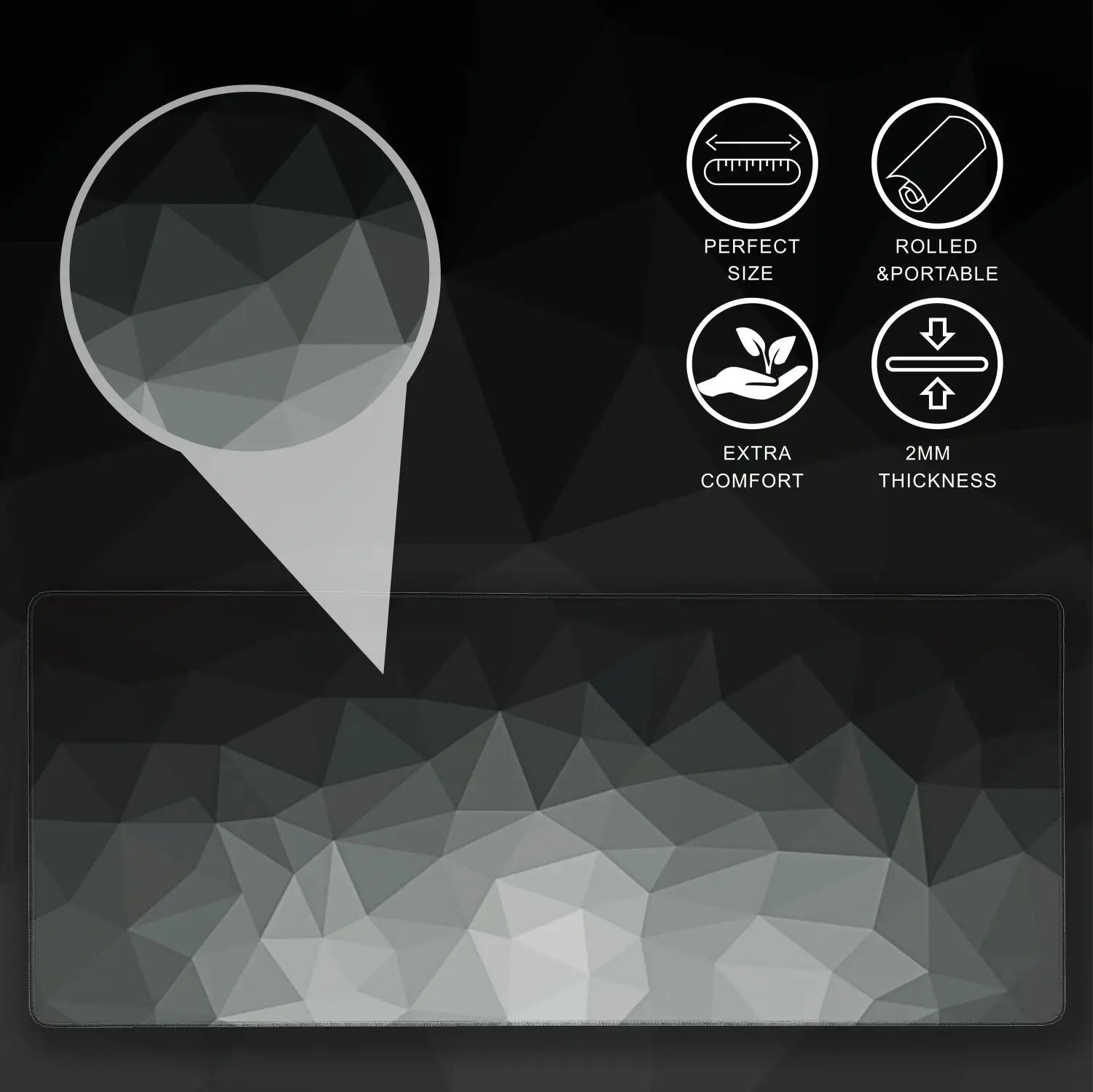1PC Large Mouse Pads for Desk, Gaming Mouse Pad, Mouse Pad with Stitched Edges and Non-Slip Rubber Base, Extended and Thickened