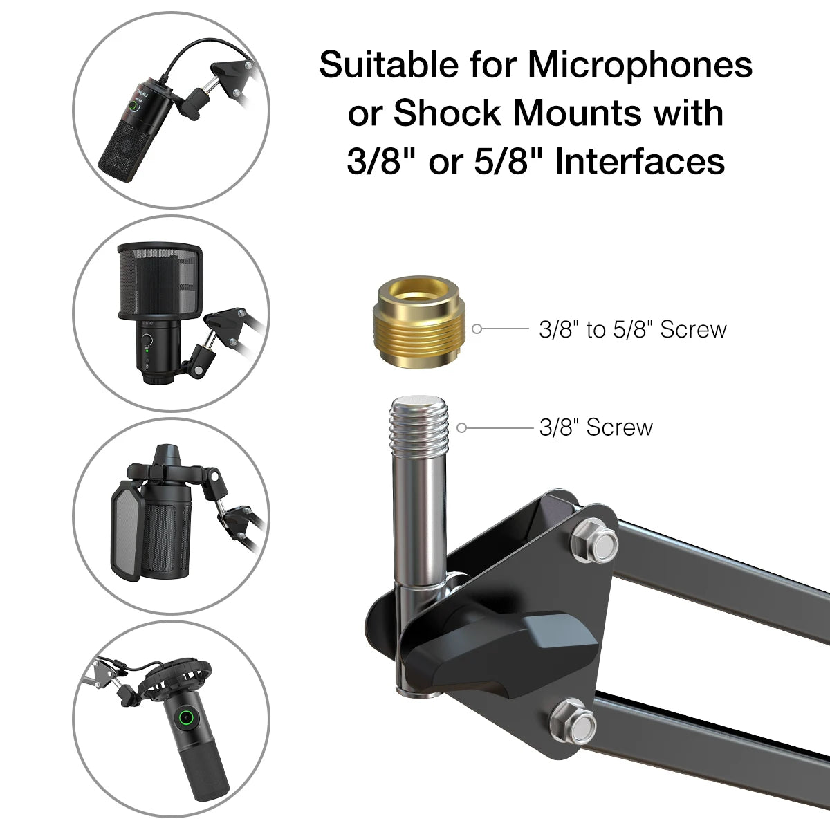 Microphone Arm Boom,Adjustable Suspension Boom with Heavy Duty Clamp,Scissor Mic Stand for Recording,Gaming,K688 K658-CS1