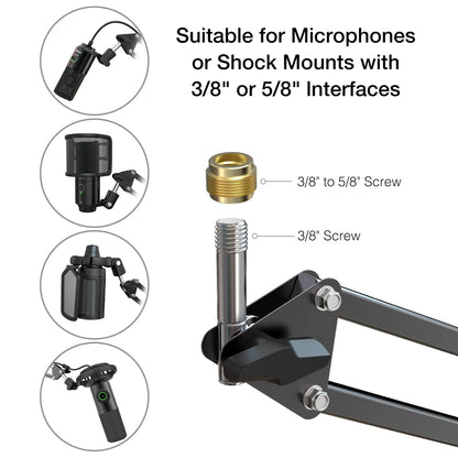 Microphone Arm Boom,Adjustable Suspension Boom with Heavy Duty Clamp,Scissor Mic Stand for Recording,Gaming,K688 K658-CS1