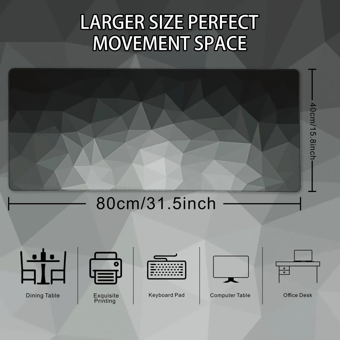 1PC Large Mouse Pads for Desk, Gaming Mouse Pad, Mouse Pad with Stitched Edges and Non-Slip Rubber Base, Extended and Thickened