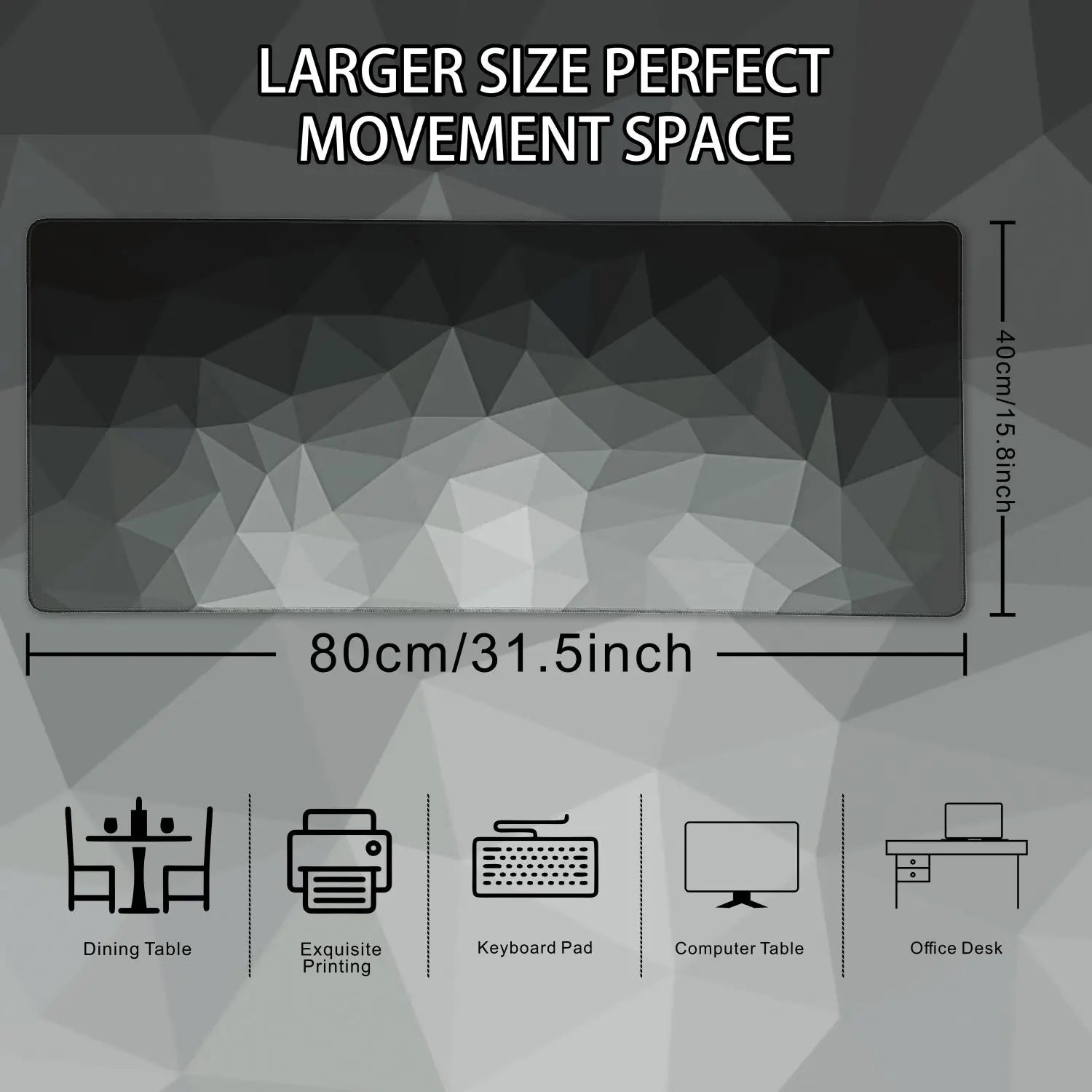 1PC Large Mouse Pads for Desk, Gaming Mouse Pad, Mouse Pad with Stitched Edges and Non-Slip Rubber Base, Extended and Thickened