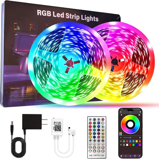200Ft RGB LED Strip Lights with Remote App Control Music Sync 16 Million Colors for Bedroom Home Party Decoration