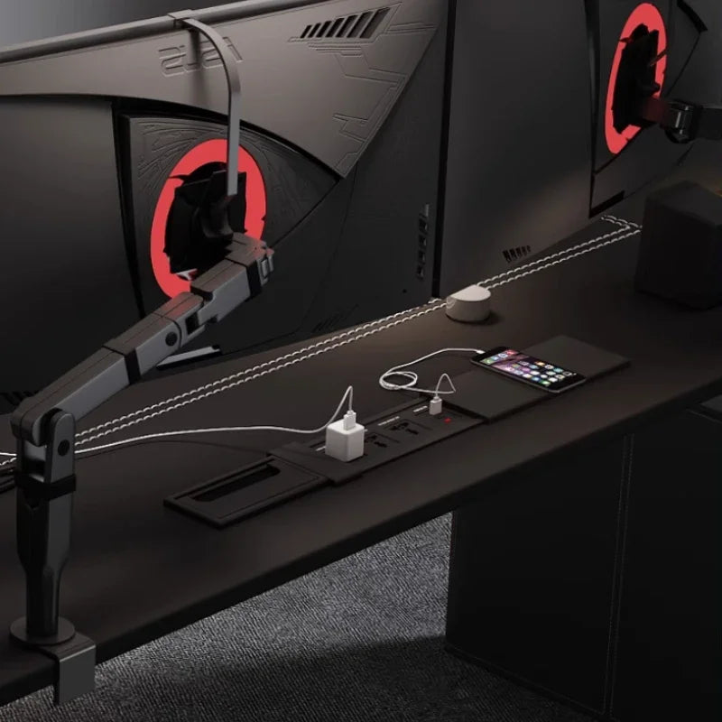 Black Designer Modern Office Desks Drawers Height Adjustable Black Electric Computer Desks Gaming Home Escritorio Furniture