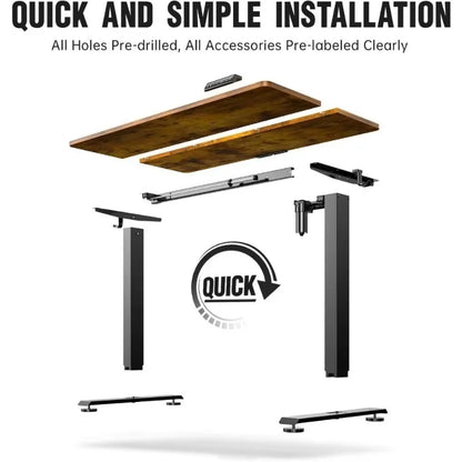 Office Desk, 47.2" Standing Desk Electric, Height Adjustable Sit Stand Up, Wood Desktop, Work Office&Writing Rising Desks