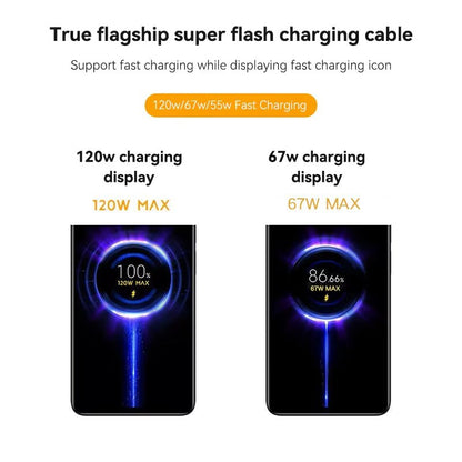 Original Usb Type C Cable 120W 67W Turbo Fast Charger Mi 15 14 13 12T Pro 12 11 Ultra Poco X6 X7 Redmi Note Black Shark 5